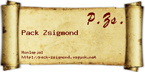 Pack Zsigmond névjegykártya